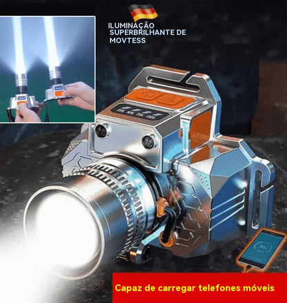 🔦Lanterna super brilhante com sensor de cabeça, que liberta as suas mãos e proporciona um tempo de iluminação ultralongo