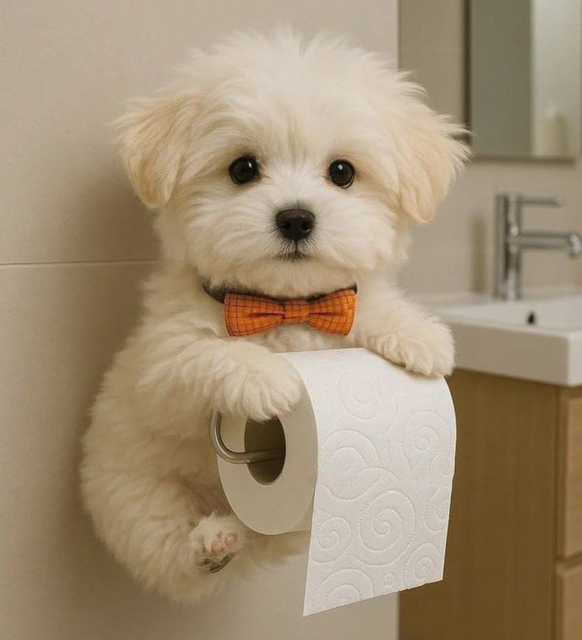 🐕🏆【🔥Mais Vendido】Porta-papel higiénico com tema de cachorrinho fofo