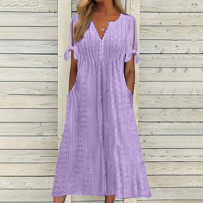 🔥🔥[S-5XL]👗Rochie simplă și frumoasă de culoare uni 3666359