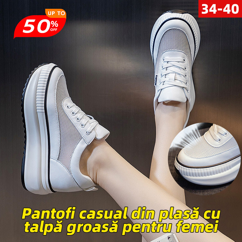 👟【34-40】Pantofi noi de vară cu platformă și talpă groasă, cu tocuri adânci și respirabile, pentru femei | Mărime standard, alegeți cu încredere🎁