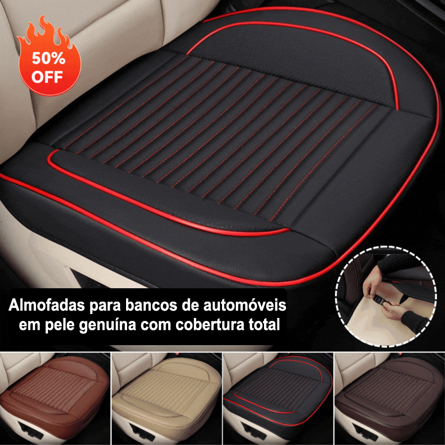 🚗Almofadas para bancos de automóveis em pele genuína com cobertura total