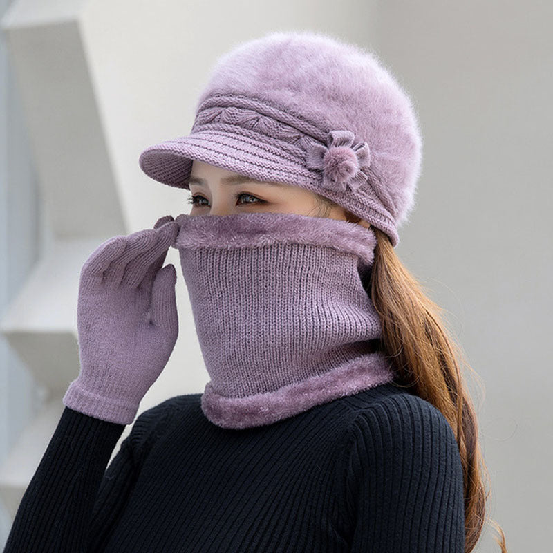 👒💃[Pălărie + eșarfă] Toamnă și iarnă 2024 Pălărie de pluș pentru femei Lână caldă îngroșată