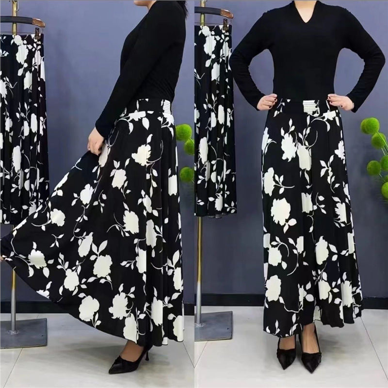 💖【Reducere pe timp limitat】 🌸【L-5XL】2025 fustă lungă nouă cu talie înaltă imprimată