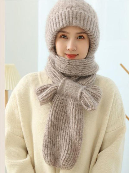 🔥🐏Pălărie și eșarfă noi, îngroșate și catifelate, rezistente la vânt și la frig