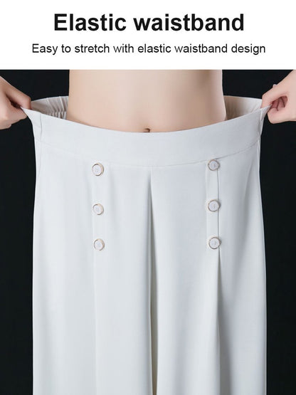 💖🔥【M-5XL】 Fusta drapată de damă la modă, cu picioare largi și talie înaltă