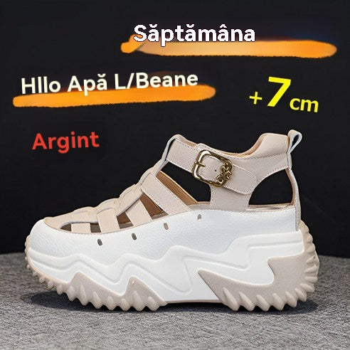 🔥【Cumpărați 1 obțineți 1 gratuit】🌸【35-40】Sandale confortabile pentru femei, la modă 2025, cu tocuri goale, confecționate din piele naturală.