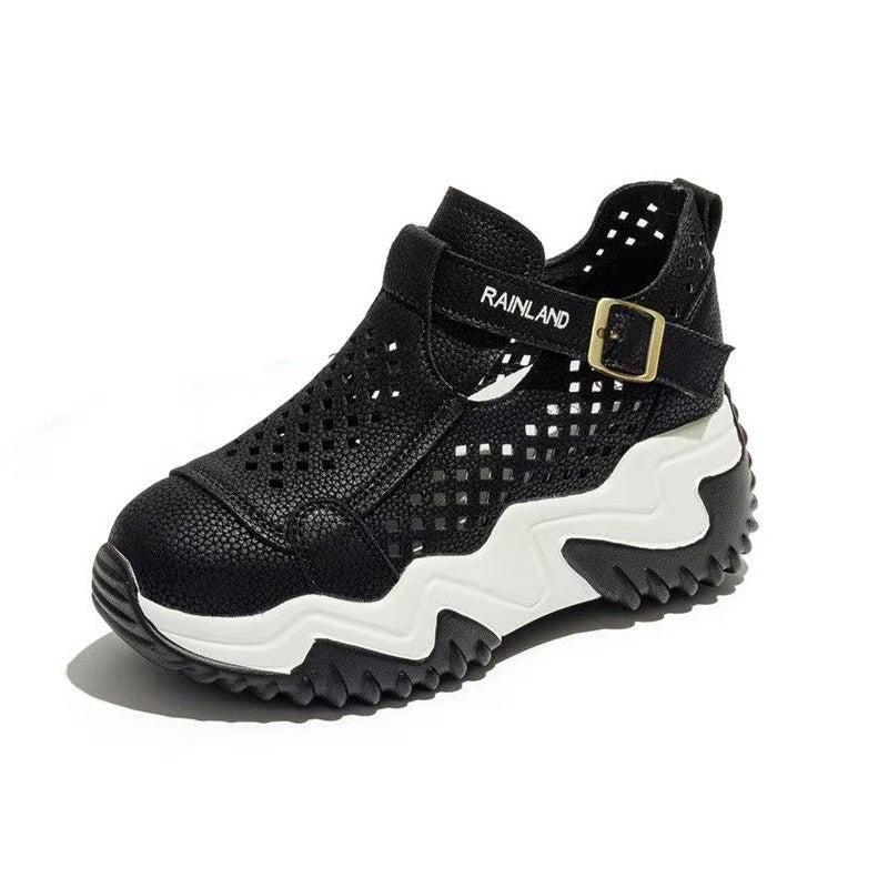 【35-40】2025 hollow sandals for women, casual and breathable, 100% genuine leather