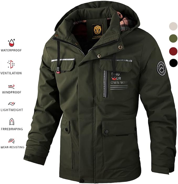 🔥 【M-4XL】 2024 Toamna Iarna Noua jachetă caldă pentru bărbați, rezistentă la vânt și la apă 3774096