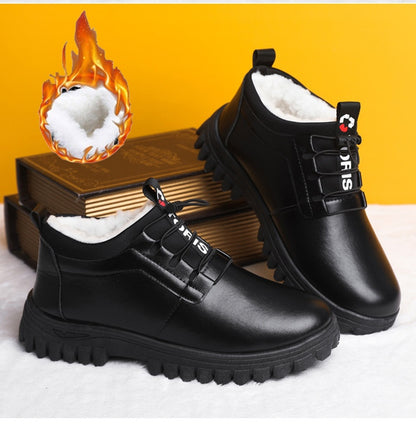 【38-44】Pantofi bărbați din piele de vacă, îngroșate și calde cizme de zapada