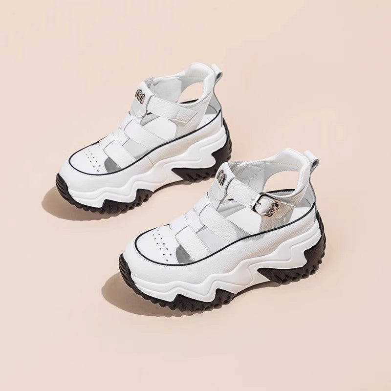 🔥【Cumpărați 1 obțineți 1 gratuit】🌸【35-40】Sandale confortabile pentru femei, la modă 2025, cu tocuri goale, confecționate din piele naturală.