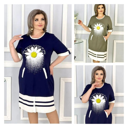 💟【S-5XL】👗Rochie nouă de modă cu flori noi