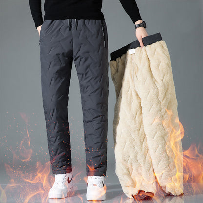 👖🔥2024 Iarna Bărbați de iarnă Lambswool îngroșat Casual cald Sweatpants cald