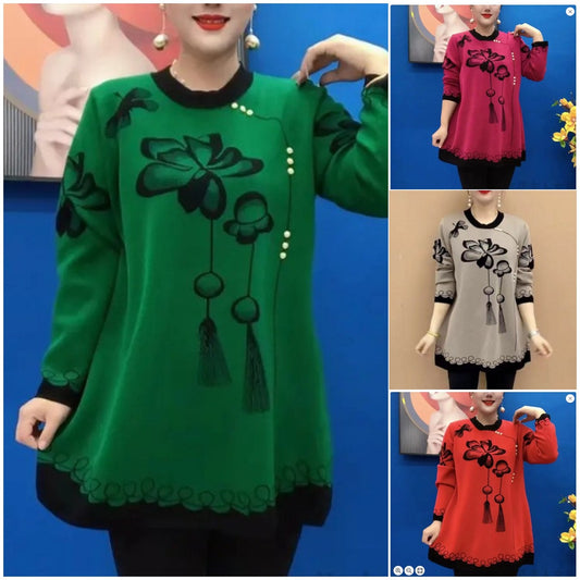 ❤️‍🔥【30% OFF】🍁🍂【M-5XL】2024 noi topuri tricotate imprimate la modă de toamnă și iarnă--3839488