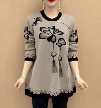 ❤️‍🔥【30% OFF】🍁🍂【M-5XL】2024 noi topuri tricotate imprimate la modă de toamnă și iarnă--3839488