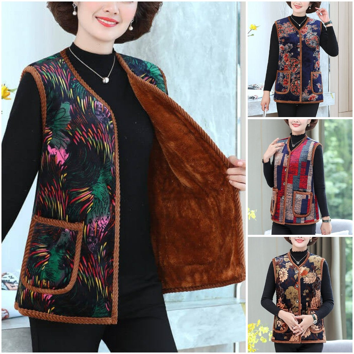 🔥🔥【XL-6XL】2024 vestă de lână caldă din lână la modă nouă-3826674