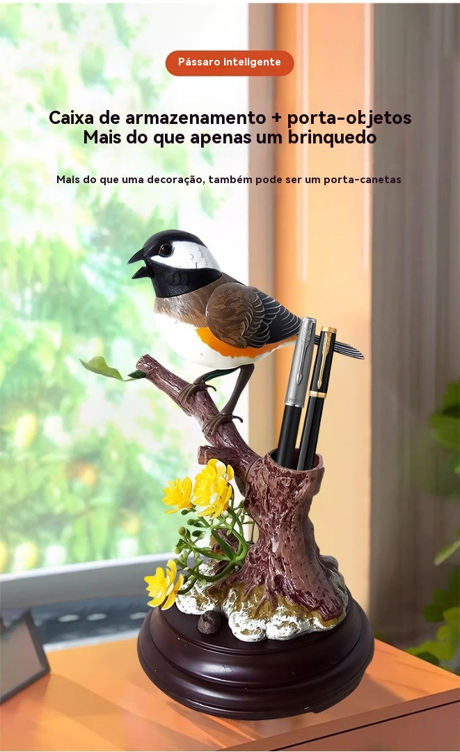 🦜🐦🐦Uma criativa e adorável estatueta de pássaros, ativada por voz, ideal para decorar diversos ambientes.