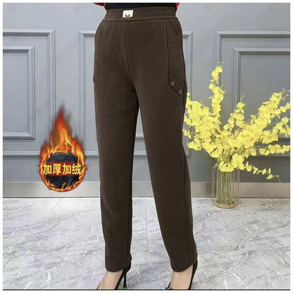 🔥🔥【2XL-5XL】Noua toamna si iarna ingrosata catifea pantaloni largi casual mari marime✅【55-92.5kg】-3822550