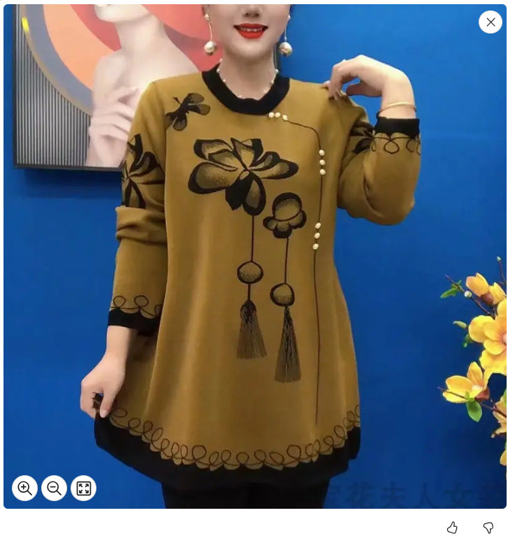 ❤️‍🔥【30% OFF】🍁🍂【M-5XL】2024 noi topuri tricotate imprimate la modă de toamnă și iarnă--3839488