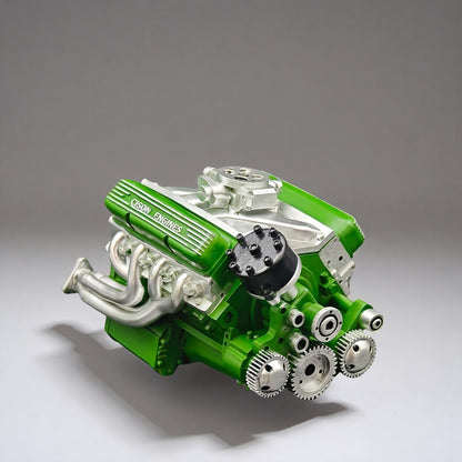 Kit de modelo de motor a gasolina Mini V8, kit de montagem manual de motor V8 pequeno, montagem mecânica para adultos