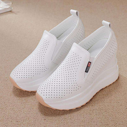 【35-40】2025 pantofi casual cu toc în formă de pană pentru femei, 100% piele naturală🔥Transport gratuit. ✅Plata la livrare