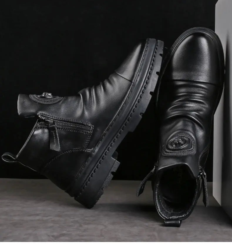 🔥[39-44] Noi cizme britanice de piele, cu talpă groasă, înalte pentru bărbați