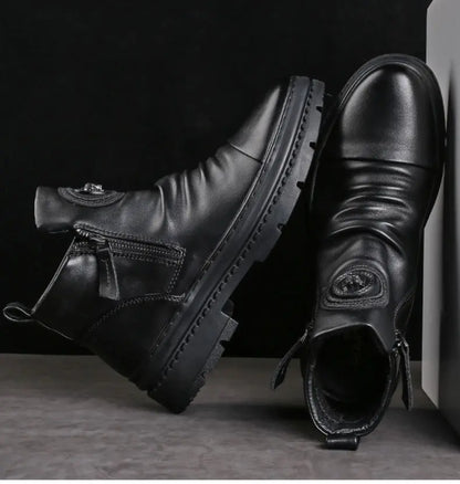 🔥[39-44] Noi cizme britanice de piele, cu talpă groasă, înalte pentru bărbați