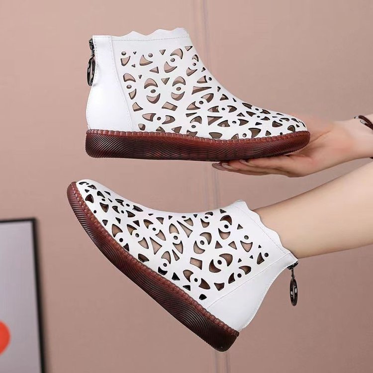 👡【35-42】2024 Noi pantofi casual din piele moale Hollow Out Flat