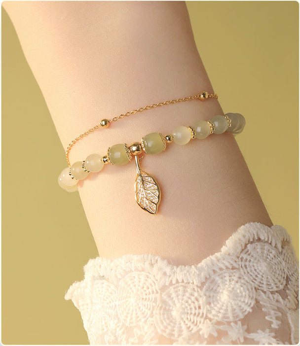 ✨【Cutie cadou】Brățară nouă din aur de 14K din Jad Hetian