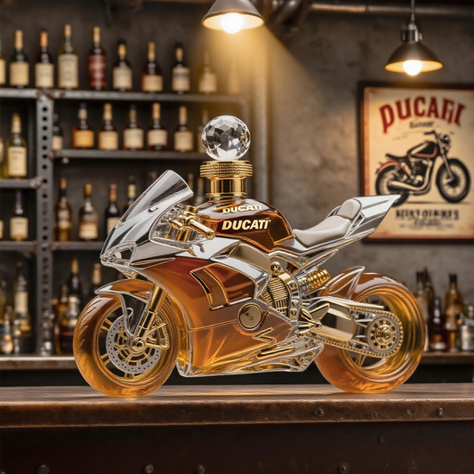🚗【Garrafa de vidro criativa】 Uma interessante garrafa de whisky ao estilo motociclista