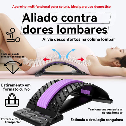 🔥Maca de massagem lombar,Massagem de acupuntura com terapia magnética e alongamento da coluna lombar