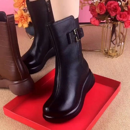 【SIZE: 35-41】💥 Iarna 2024 noi cizme Martin la jumătatea gambei, cizme de zăpadă calde cu blană integrate, tălpi confortabile moi și tălpi groase