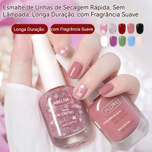 🔥✨【Compre 3 e Leve 2】💅🌈 Esmalte de Unhas de Secagem Rápida, Sem Lâmpada, Longa Duração, com Fragrância Suave