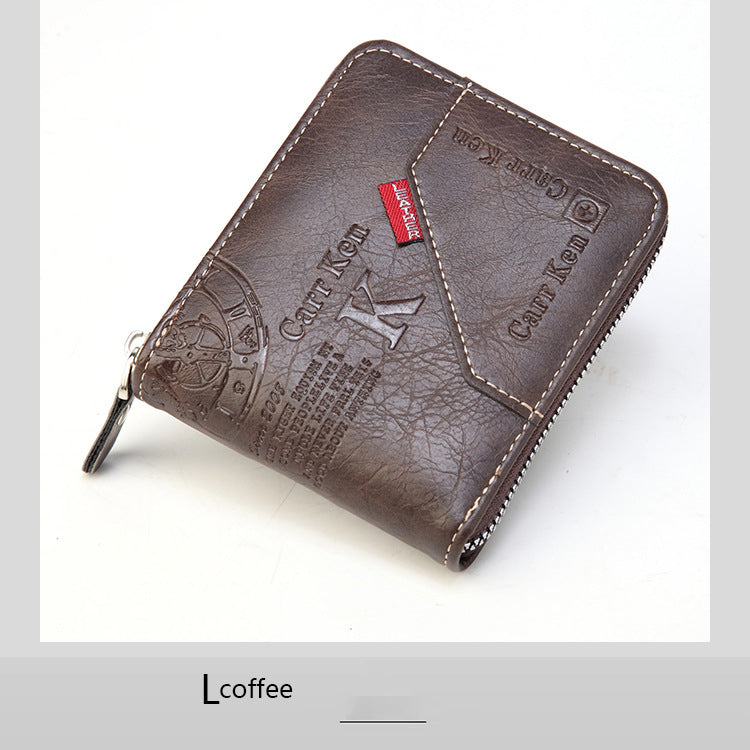 🔥【Cumpara unul si primesti unul gratis】Portofel cu fermoar în stil retro pentru bărbați_3837600