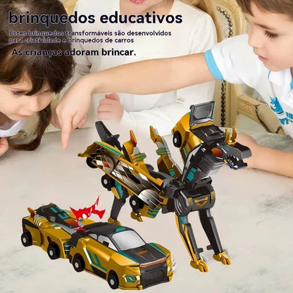 🚗Oferta Especial🎁Brinquedo Unicórnio Dragão Transformável 2 em 1