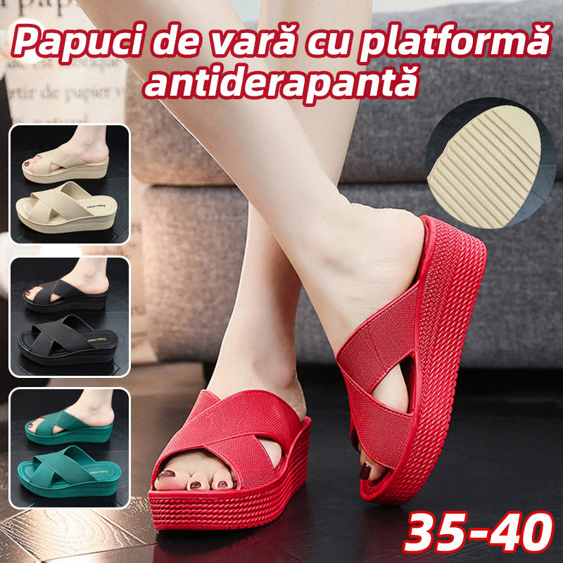 【35-40】Papuci cu toc înalt pentru femei, stil nou 2025, talpă groasă și antiderapantă