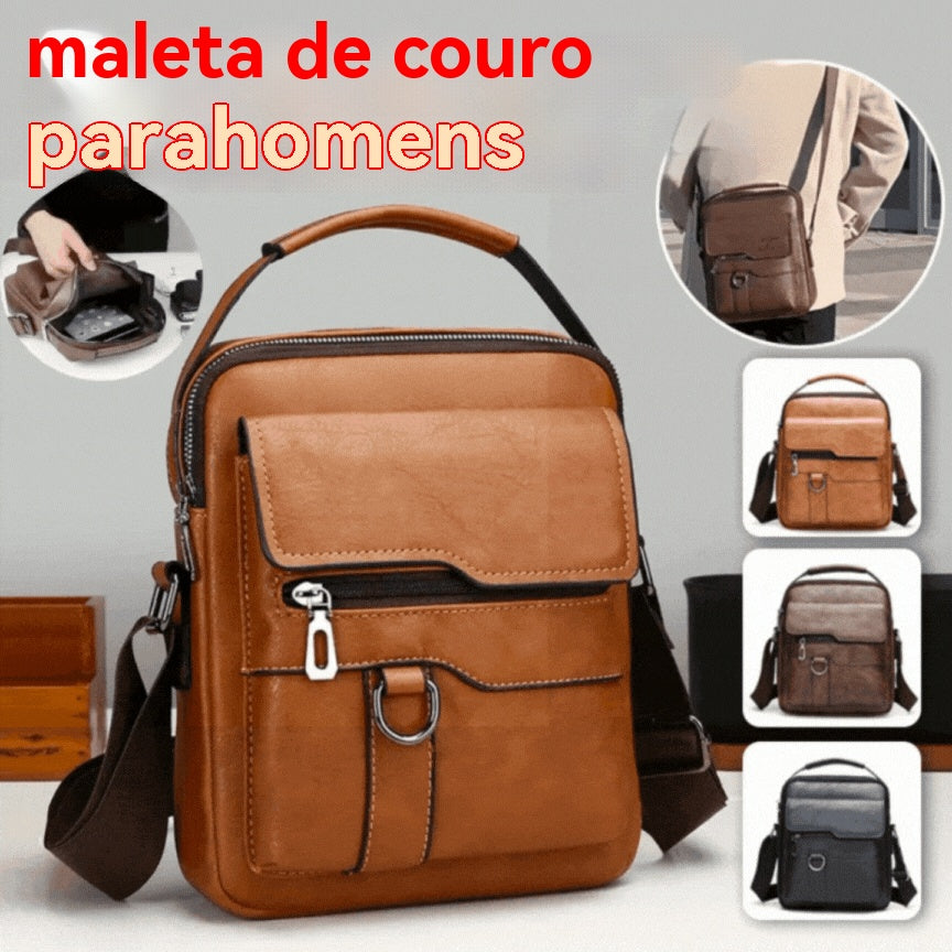 👜 Bolsa de homem casual em pele,Fabricado em pele genuína, elegante e versátil.