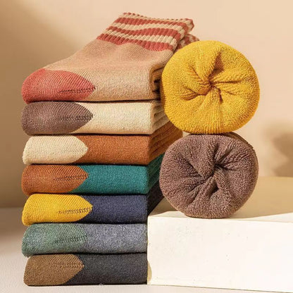 【🔥Set de 10 perechi】🎁Șosete groase din bumbac iarna, călduroase și izolante