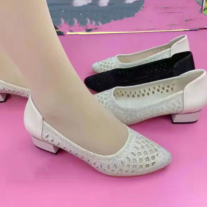 👡【Cumpără 1 primești 1 gratis】【35-41】Sandale Hot Diamond Mesh Hollow respirabile pentru damă