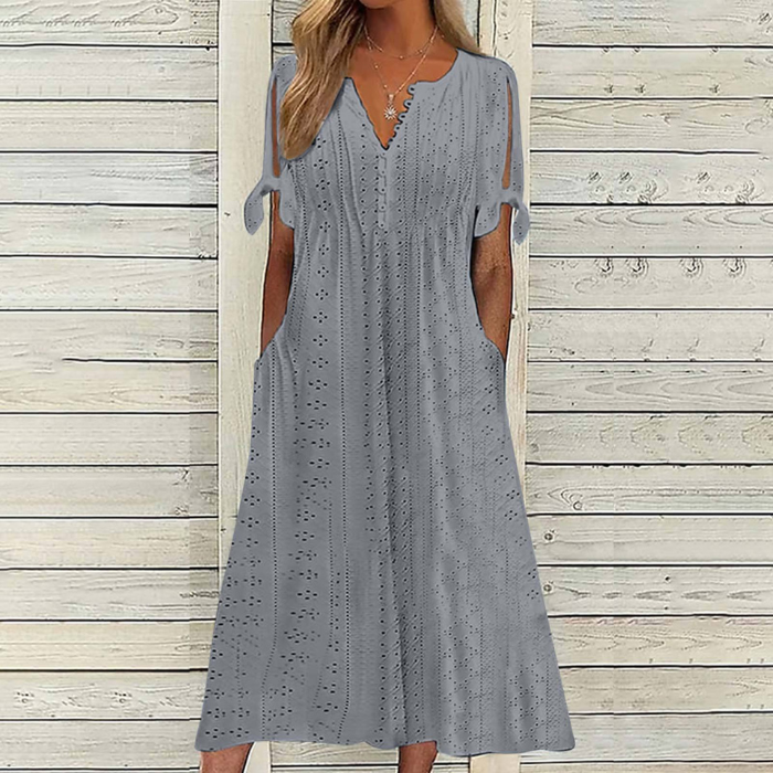 🔥🔥[S-5XL]👗Rochie simplă și frumoasă de culoare uni 3666359