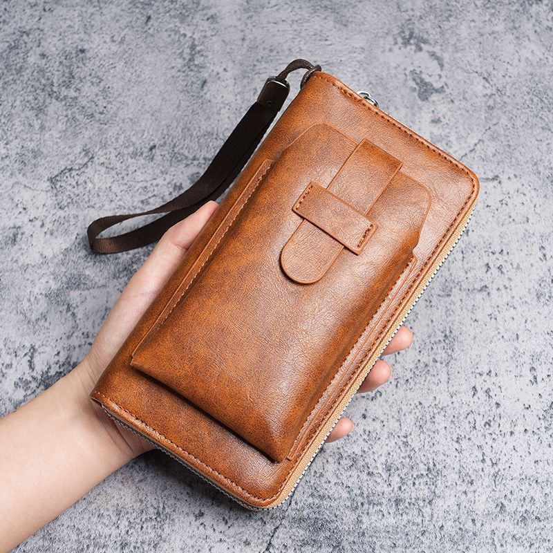 💼【Novidade】🔥Carteira multifuncional para homem feita à mão em pele genuína