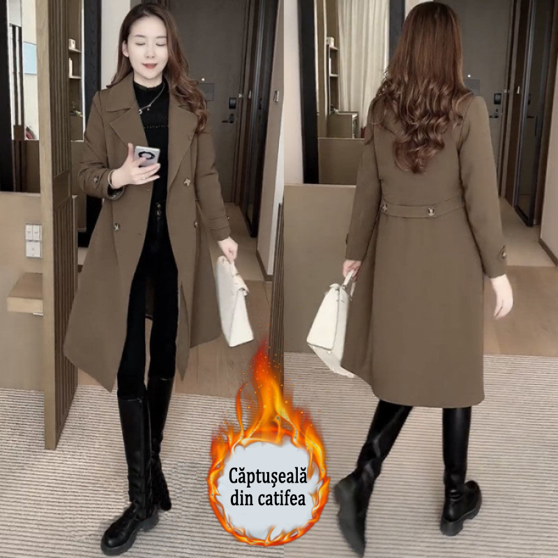 🔥【S-3XL】2024 Jachetă de vânt de damă îngroșată de catifea stil nou__3839300