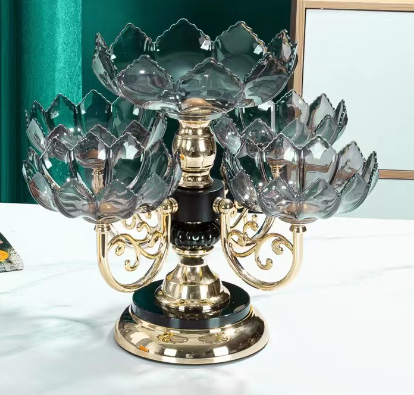 ✨✨Farfurie cu fructe de uz casnic multistrat din sticlă de cristal europeană_3832284