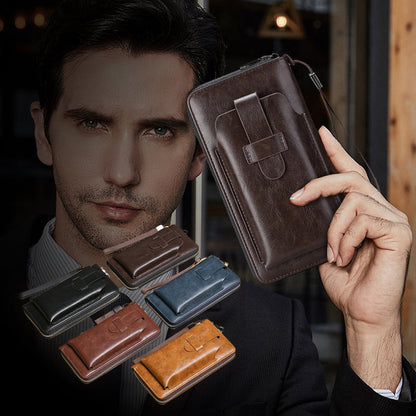 💼【Novidade】🔥Carteira multifuncional para homem feita à mão em pele genuína