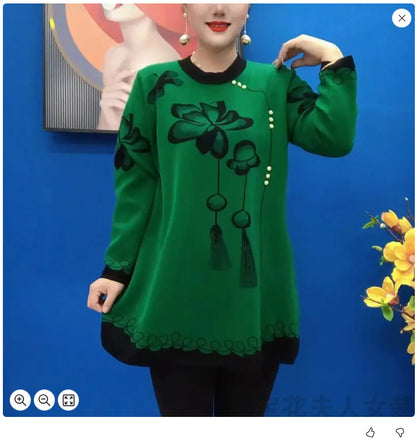 ❤️‍🔥【30% OFF】🍁🍂【M-5XL】2024 noi topuri tricotate imprimate la modă de toamnă și iarnă--3839488