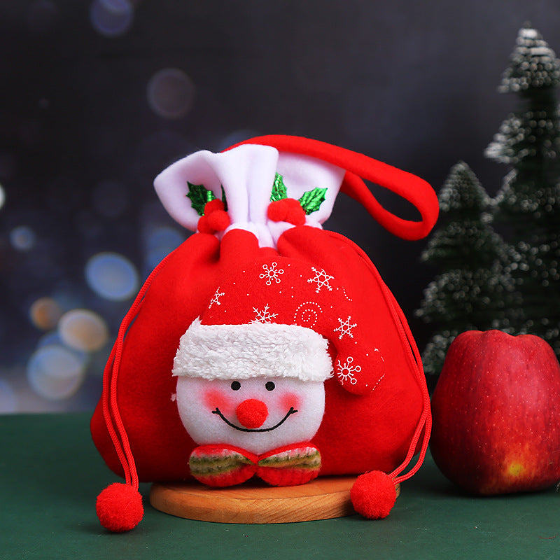 🎁🔔【Set de 4 buc.】🦌🎅🏼Model drăguț de pungă cadou cu ren și Moș Crăciun