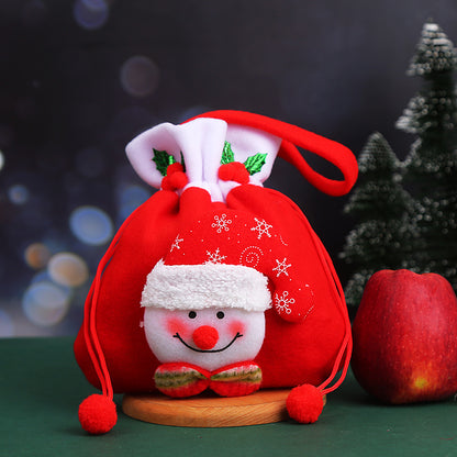 🎁🔔【Set de 4 buc.】🦌🎅🏼Model drăguț de pungă cadou cu ren și Moș Crăciun