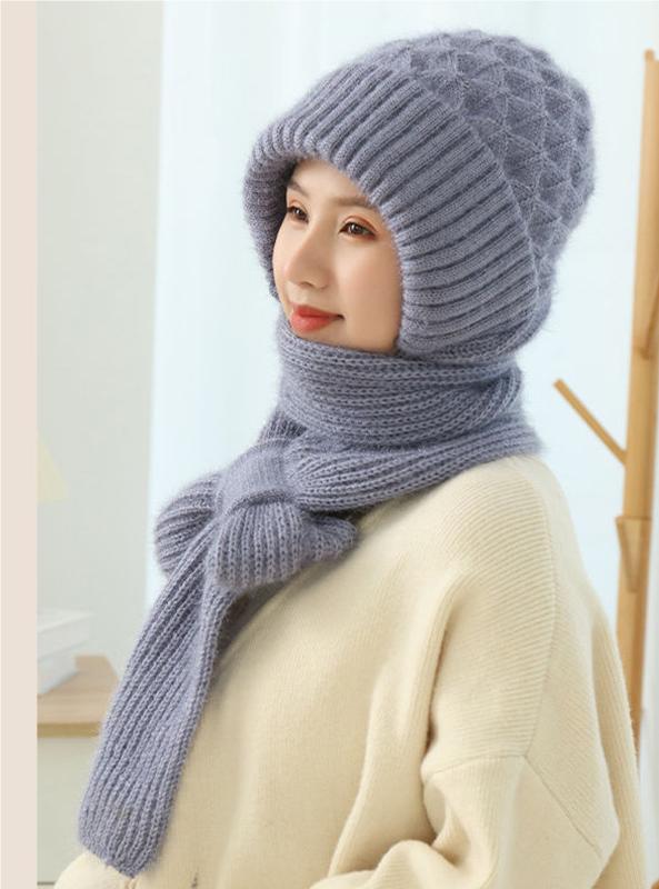 🔥🐏Pălărie și eșarfă noi, îngroșate și catifelate, rezistente la vânt și la frig