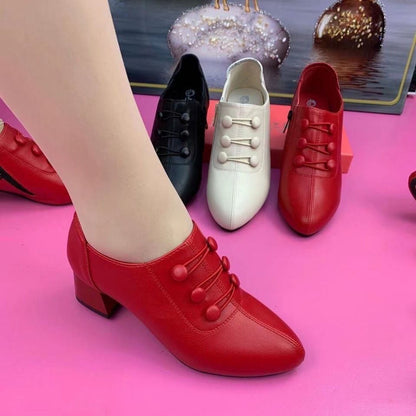 🔥🔥👠【35-40】2024 pantofi cu toc mijlociu din piele la modă