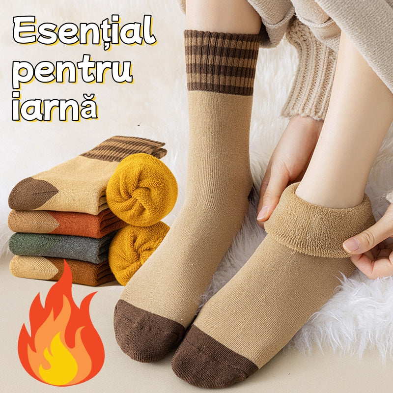 【🔥Set de 10 perechi】🎁Șosete groase din bumbac iarna, călduroase și izolante