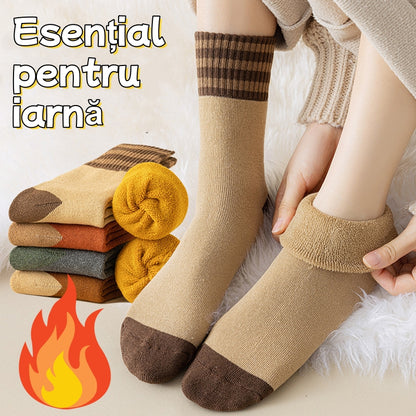 【🔥Set de 10 perechi】🎁Șosete groase din bumbac iarna, călduroase și izolante